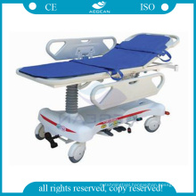 AG-HS008 two pcs ABS handrails manual hydraulic hospital stretcher manufacturers